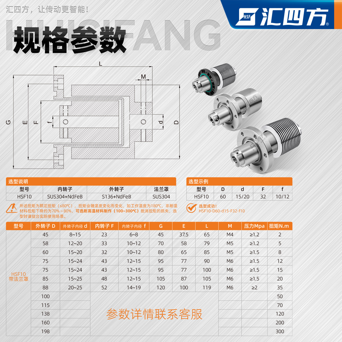 径向磁力耦合器 HSF10